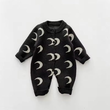 Moon Knitted Romper - Charcoal