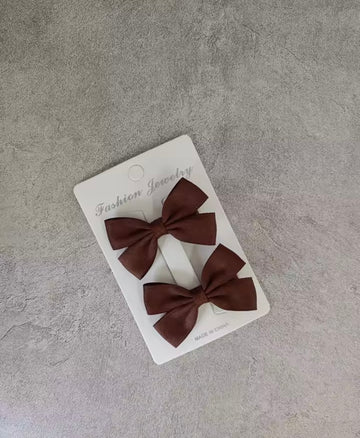 Chocolate Brown Bows - 2pc