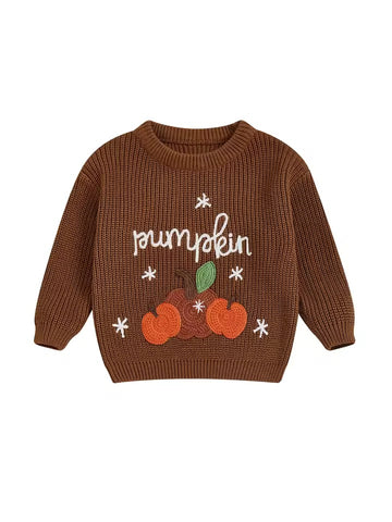Chocolate Pumpkin Print Jumper