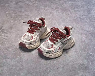 Burgundy Mesh Trainers
