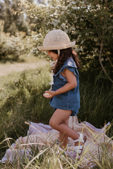 Denim Sleeveless Frill Top and Bloomers