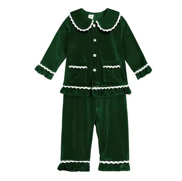 Green Frill Christmas Pyjamas