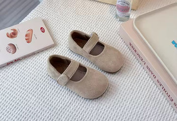 Mary Jane Suede Shoes - Neutral