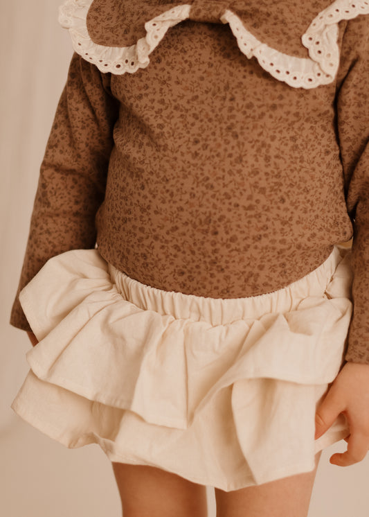 Cream Ruffle Bloomers Skirt