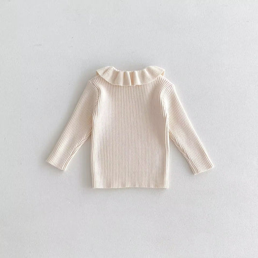 Frill Collar Ribbed Jumper