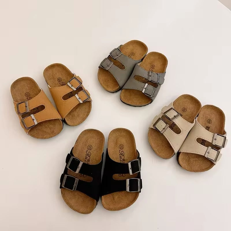 Buckle Velcro Mule Sandals