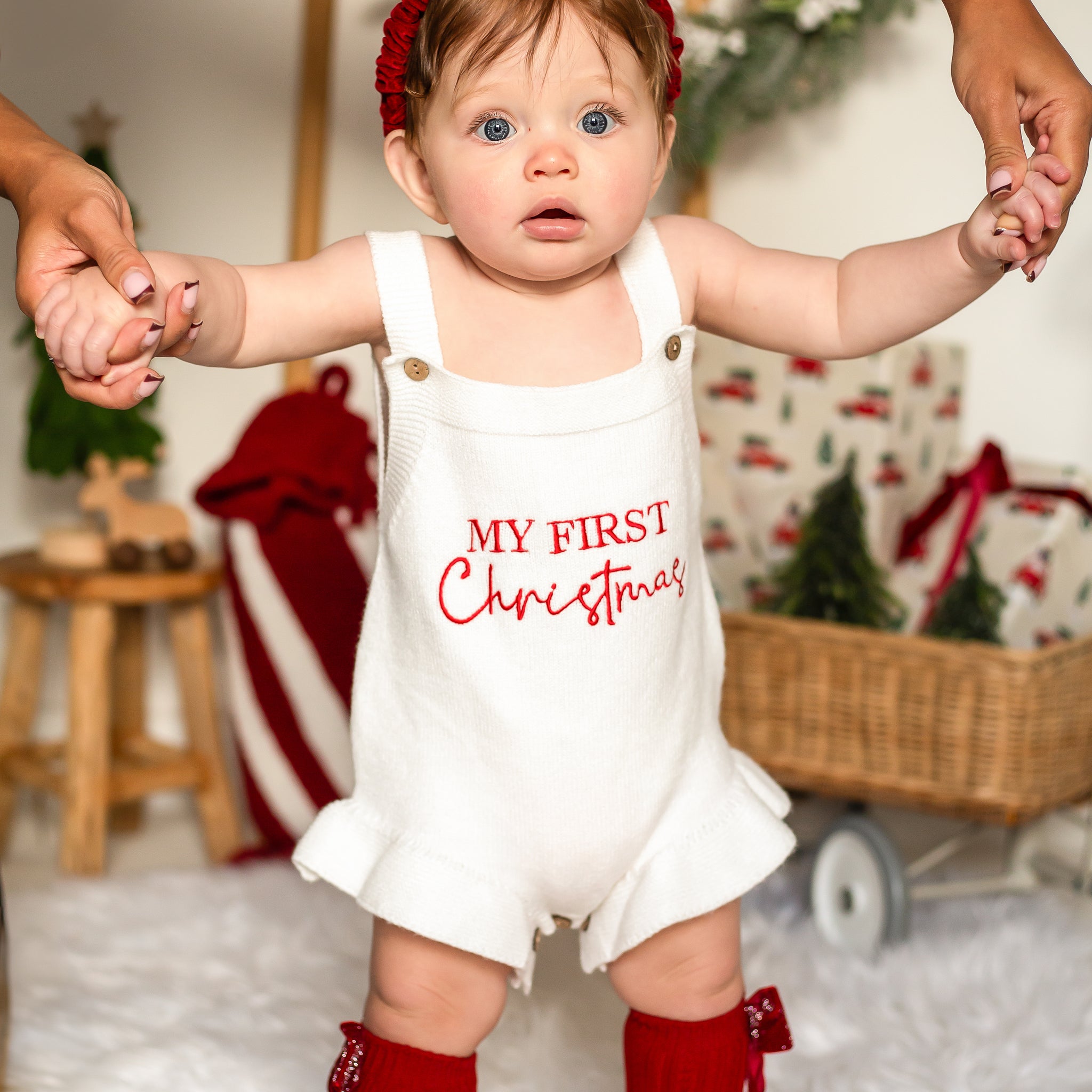My First Christmas Romper White