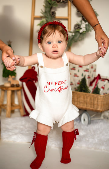 My First Christmas Romper - White