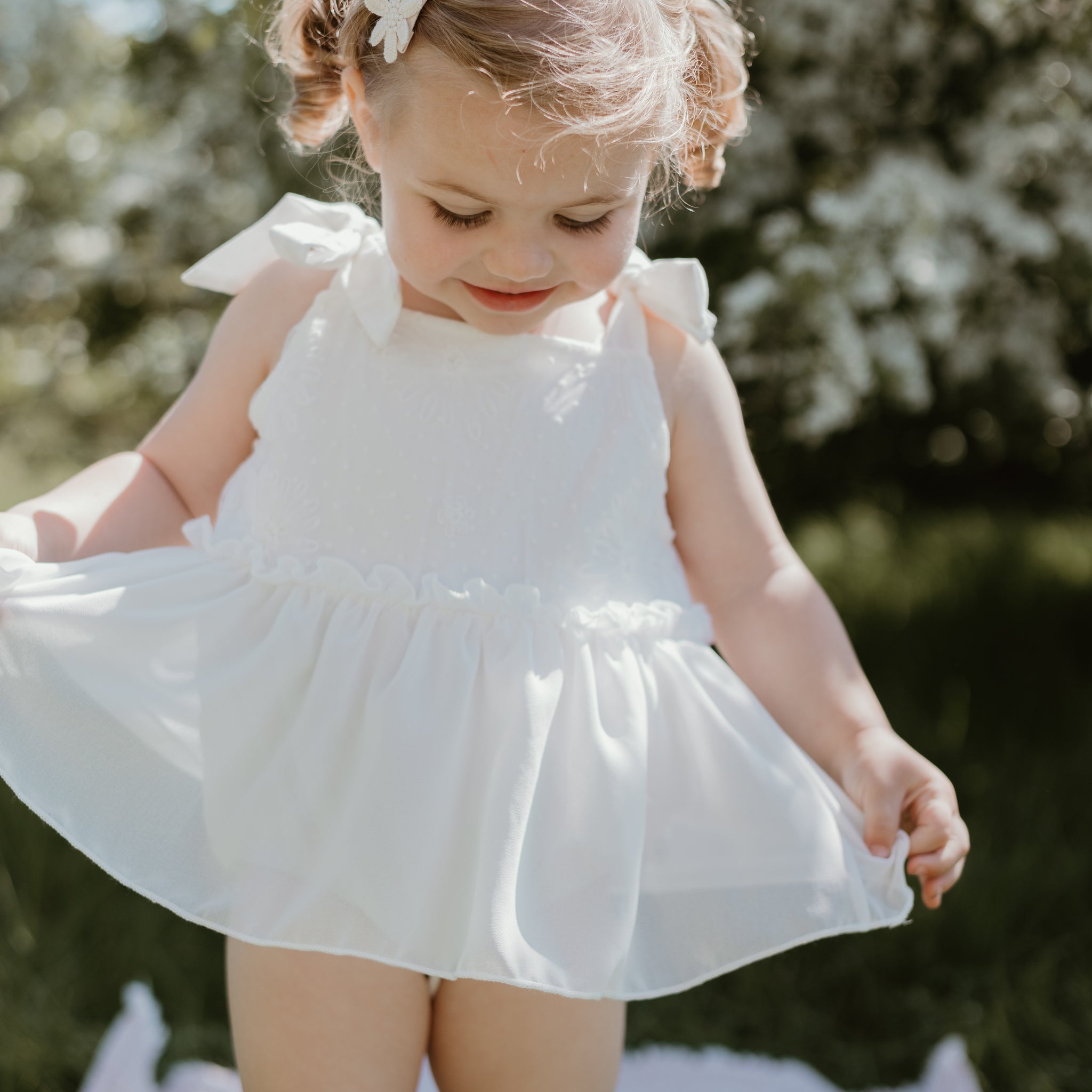 Flower Detail Romper Dress