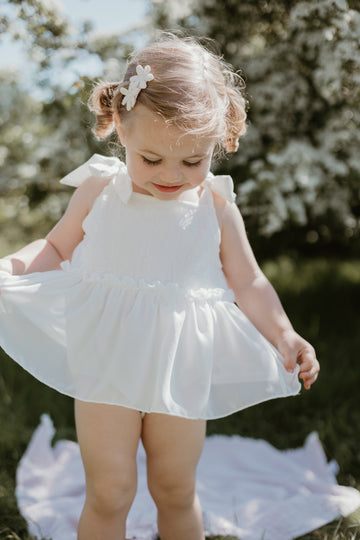 Flower Detail Romper Dress
