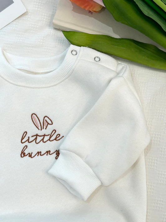 White Bunny Romper Sweatshirt