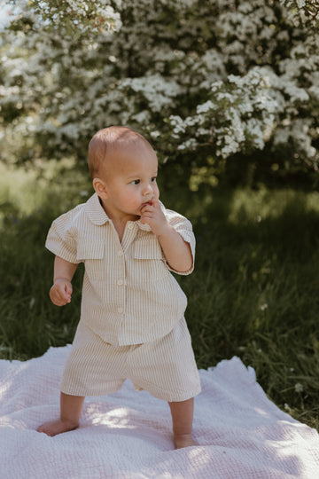 Stripe Shirt and Shorts Set