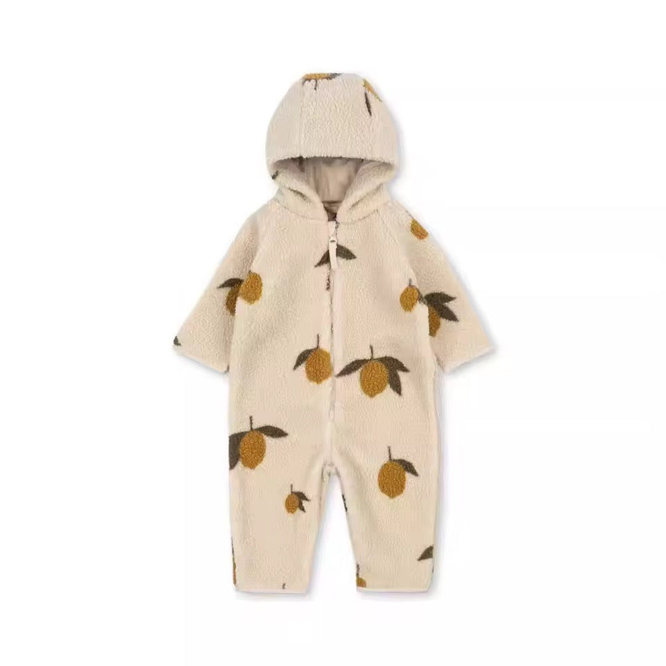 Lemon Fleece Pramsuit