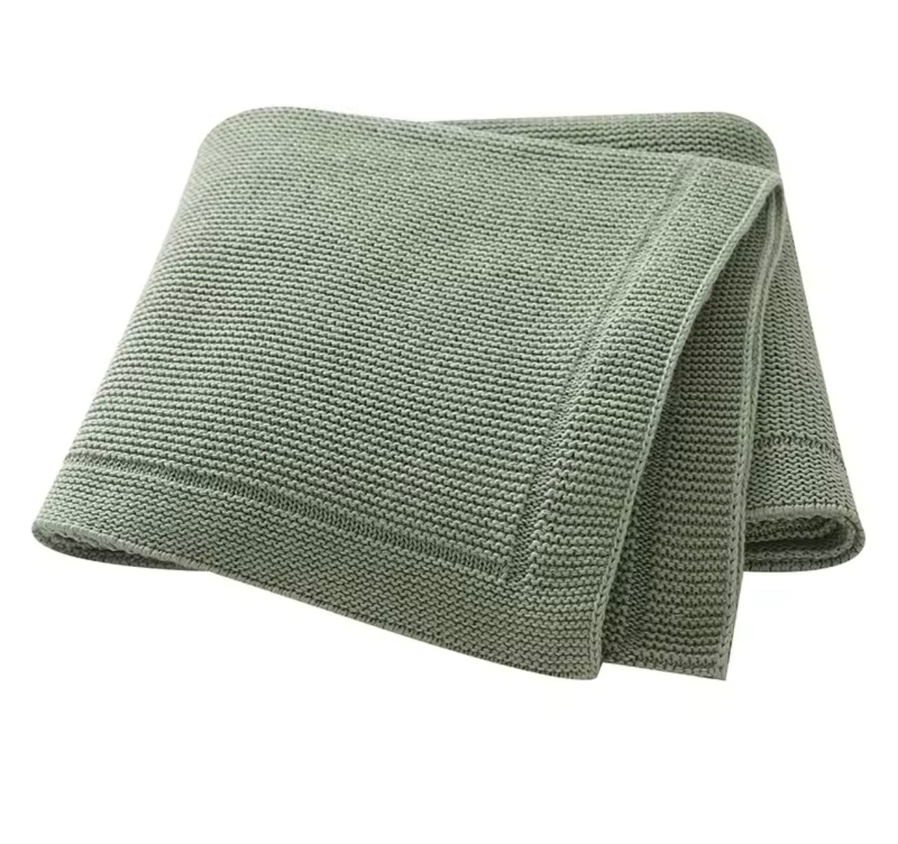 Knitted Blanket - Sage