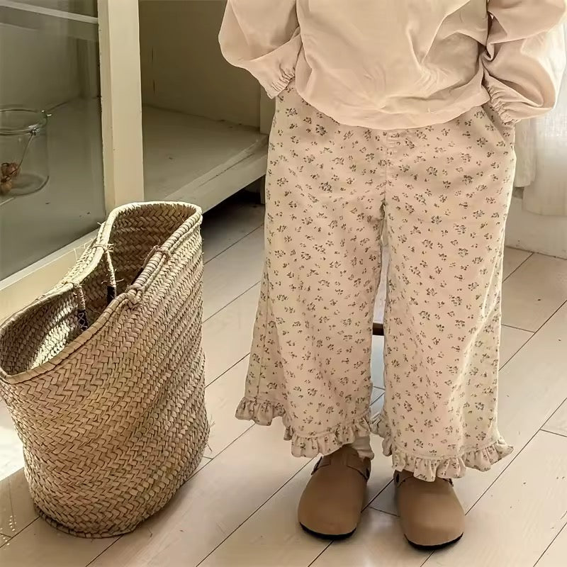 Floral Cord Frill Jeans