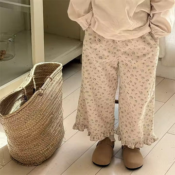 Floral Cord Frill Jeans