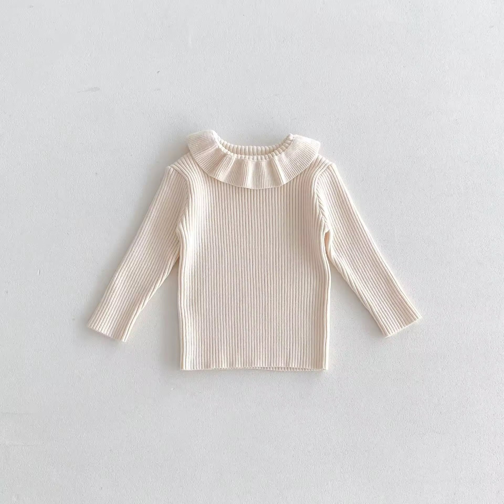Frill Collar Ribbed Jumper