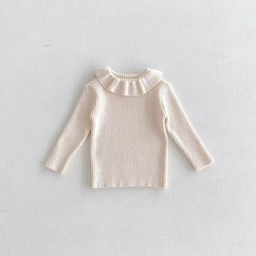 Frill Collar Ribbed Jumper
