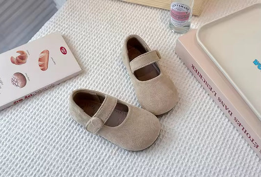 Mary Jane Suede Shoes - Neutral