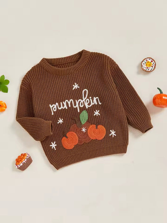 Chocolate Pumpkin Print Jumper