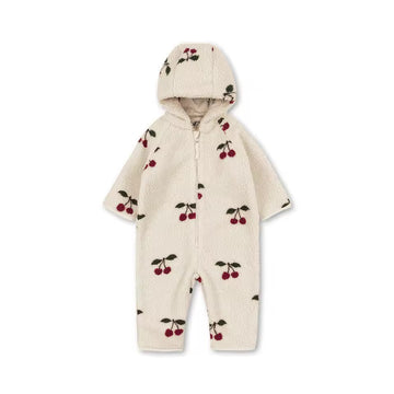 Cherry Fleece Pramsuit