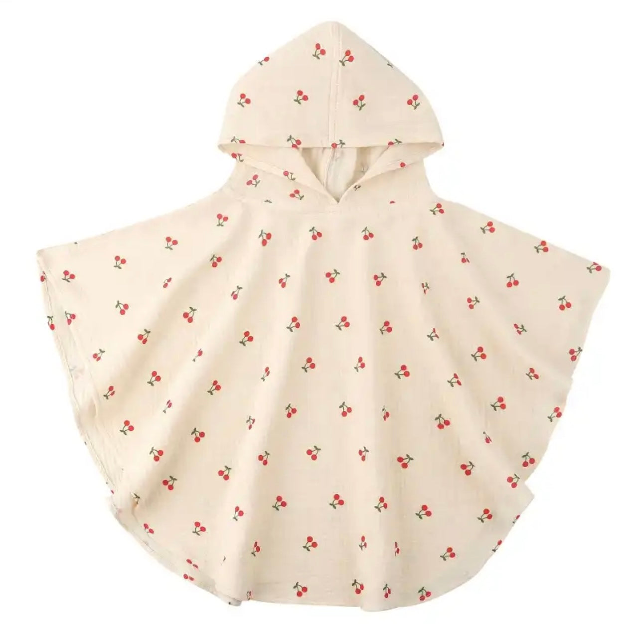 Cherry Muslin Poncho