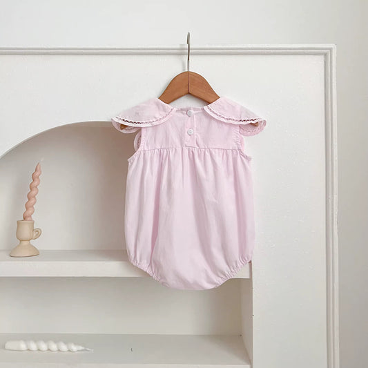 Petal Scallop Neck Romper