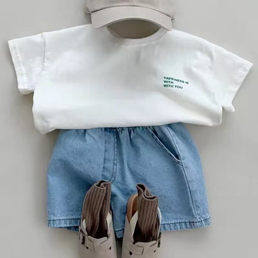 Happiness Slogan Tshirt - White