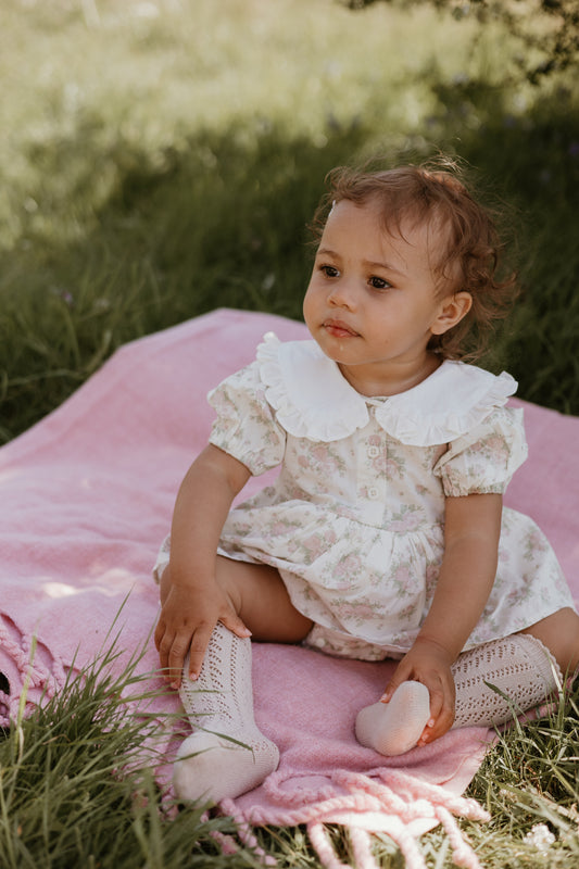 Floral Collar Romper Dress