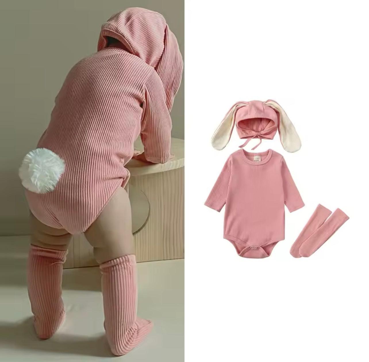 Pink Easter Bunny Outfit Set