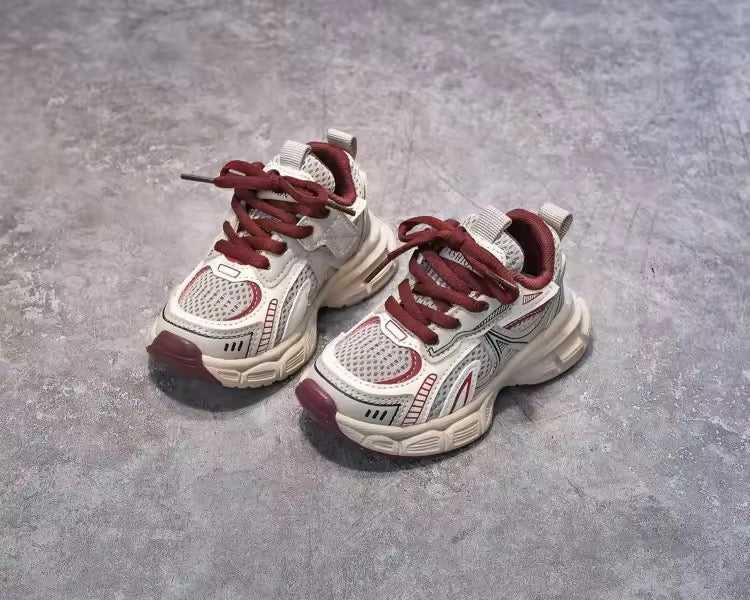 Burgundy Mesh Trainers