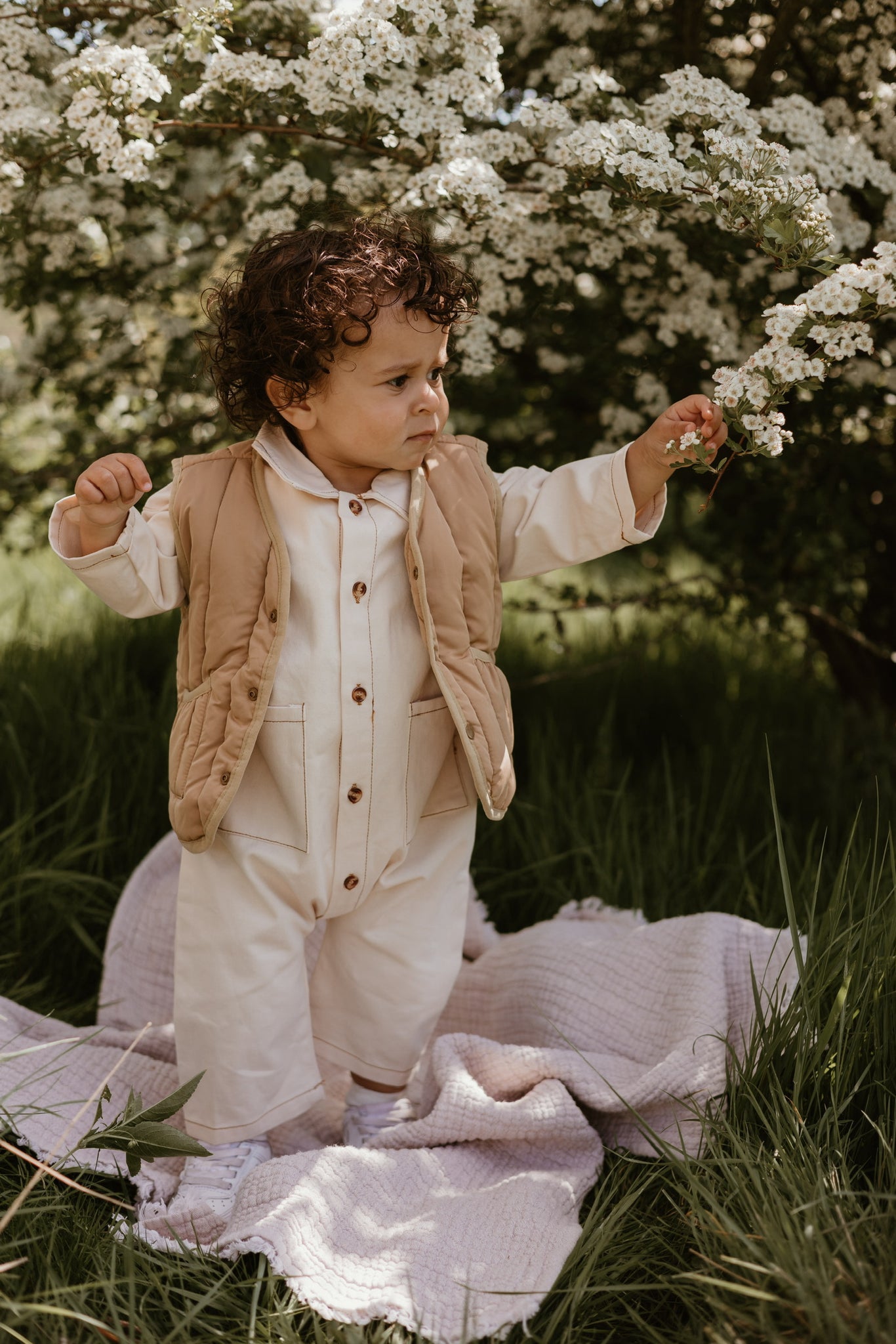 Denim Boiler Suit - Cream