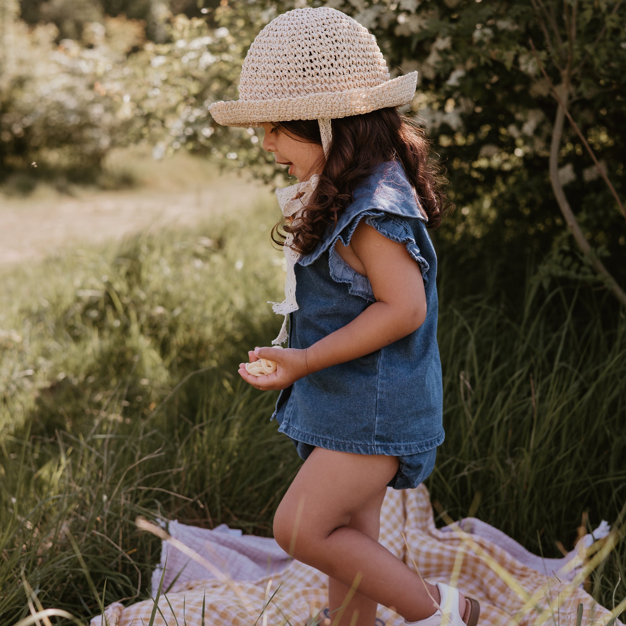 Denim Sleeveless Frill Top and Bloomers