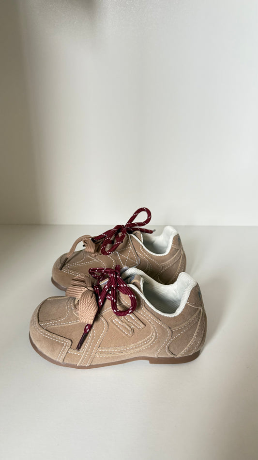 Suede N Lace Up Trainers - Khaki