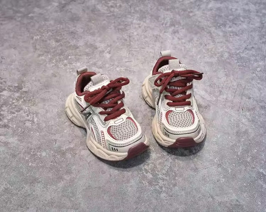 Burgundy Mesh Trainers
