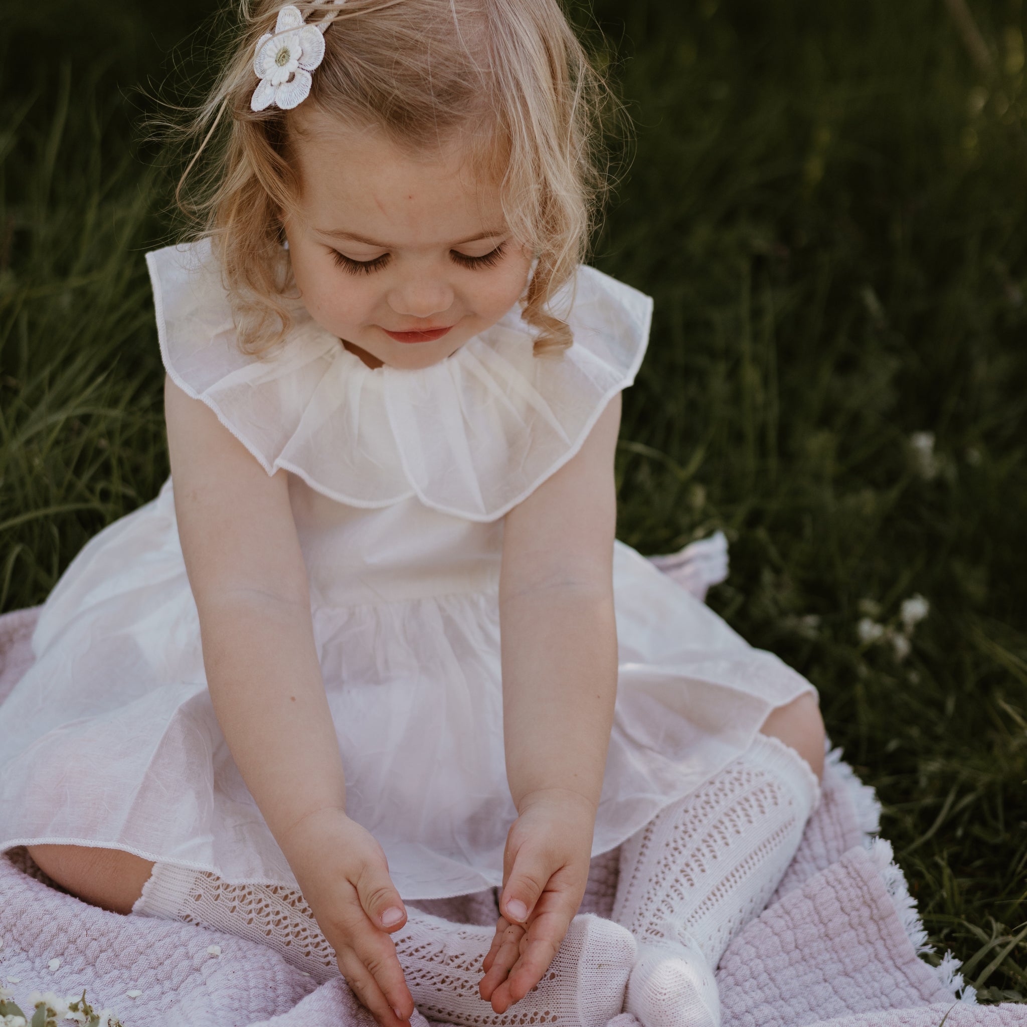 Organza collar romper dress