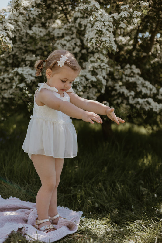 Flower Detail Romper Dress