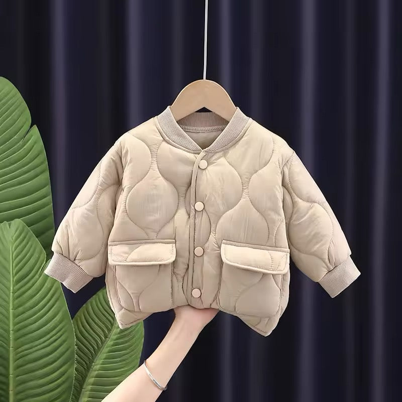 Quilted Bomber - Tan