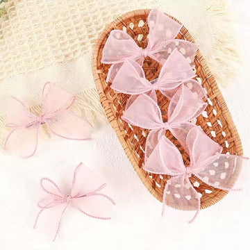 Chiffon Bow Clip - Pink